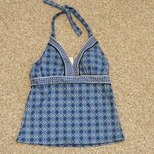 NWT Ann Taylor Loft Beach Halter Tie Tankini Top Medium